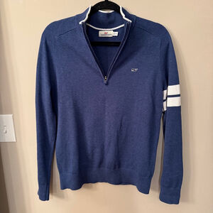 Vineyard Vines Performance 1/4 Zip Pullover Sweater Blue Golf Size Medium